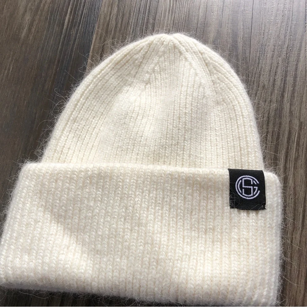 Billy Bamboo Angora Blend Beanie Hat Off White